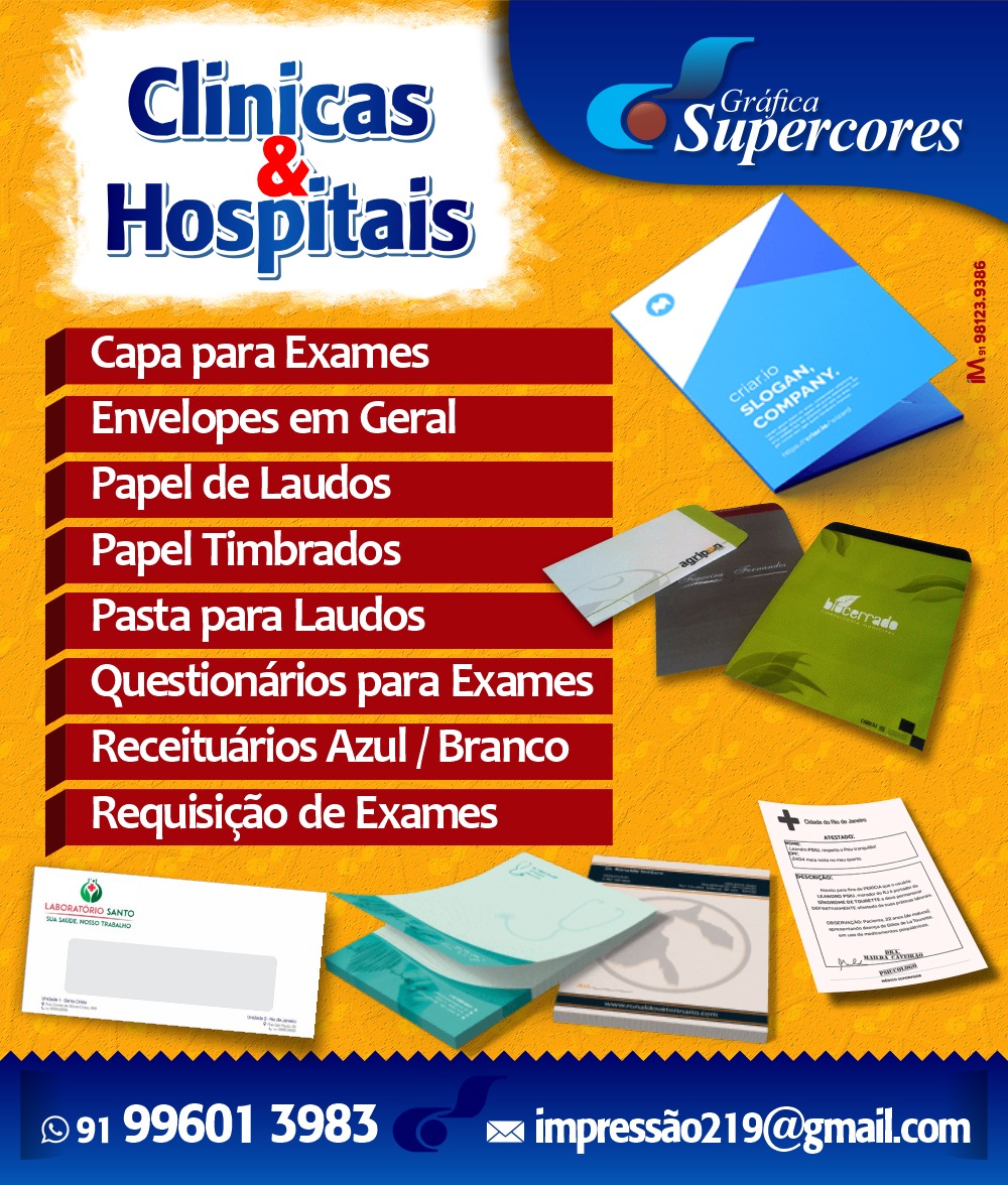 Impressos para clínicas e hospitais