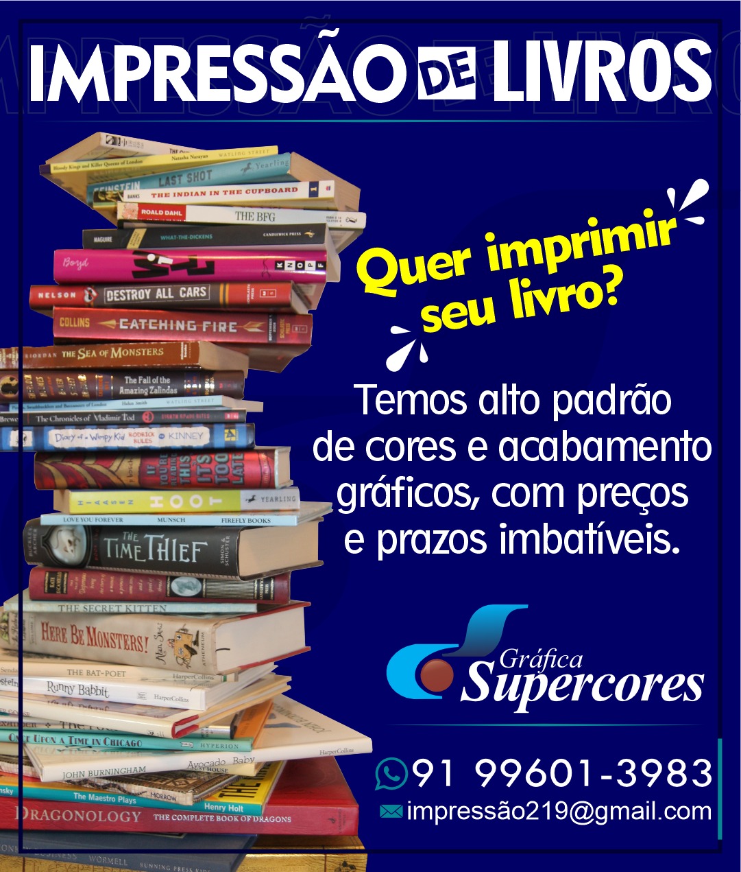 Impressão de livros com alto padrão de cores